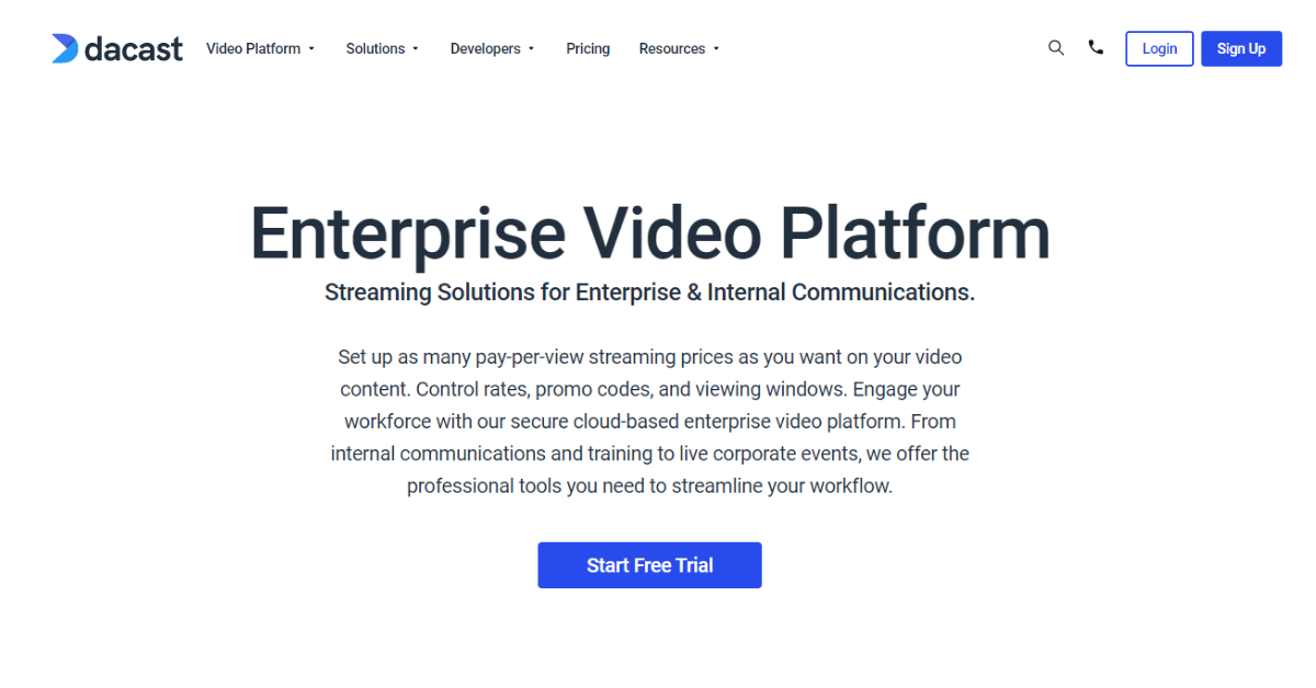 Dacast Corporate Video Platform